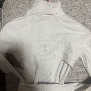 Lululemon Cream Ribbed Long Sleeve Top